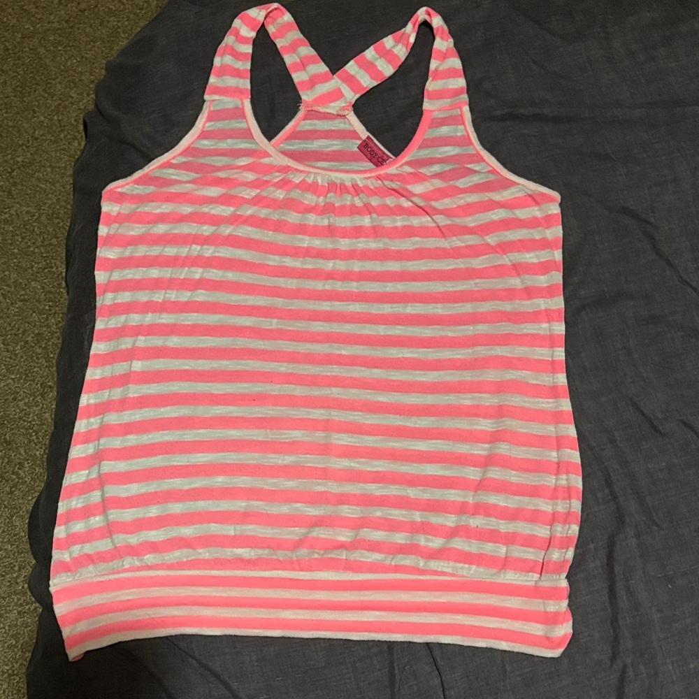 Body Central Pink and White Striped Top